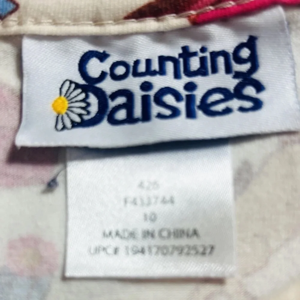 Counting Daisies Girl's Size 10 Dress Western Cowgirl Bell Sleeve Rodeo Horses